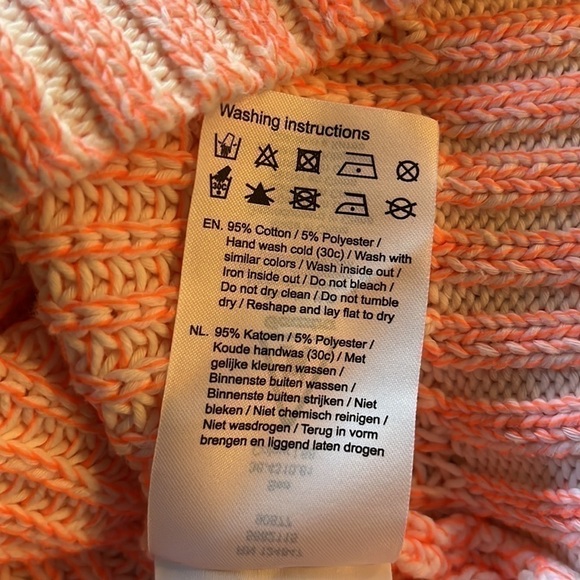 gaastra Cotton Knit Peachy/Pink White Crew Neck Sweater Size S - Picture 12 of 12